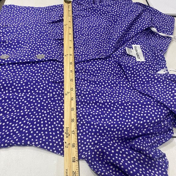 Vintage Ellen Ashley Midi Dress Womens Size 12 Purple Button Front Sailer Collar - Picture 9 of 11
